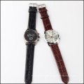 fashion embossed leather straps men classic watch quartz, japan movt watch factory